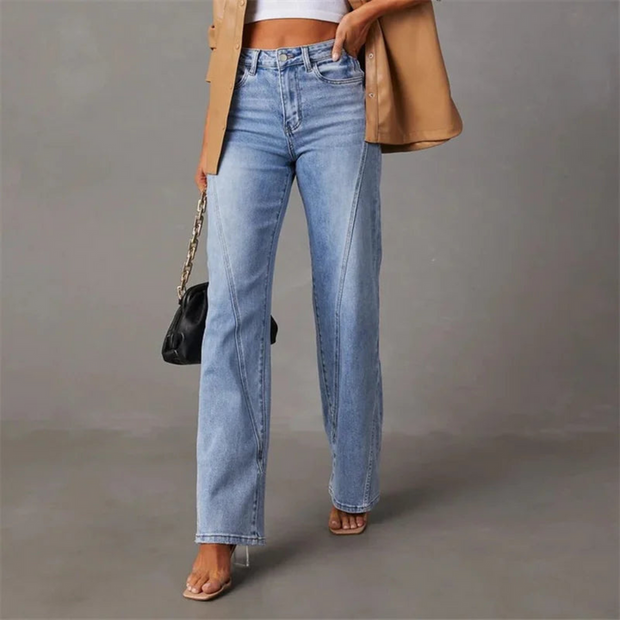 Wide-Leg High-Waisted Denim Jeans – Comfortable Black Jeans for Effortless Style 0