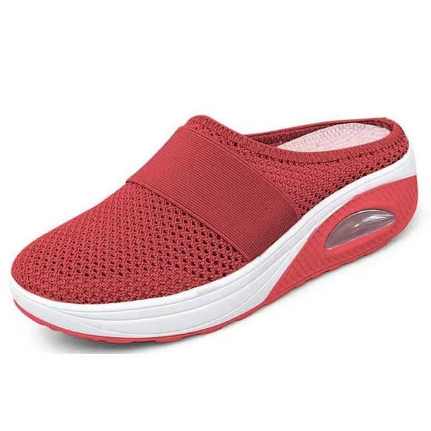 Women's Air-Cushioned Orthopedic Comfort Shoes – Black, Lightweight and Breathable, Size 8