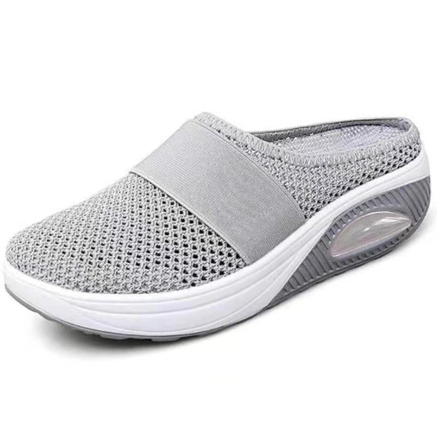 Women's Air-Cushioned Orthopedic Comfort Shoes – Black, Lightweight and Breathable, Size 8