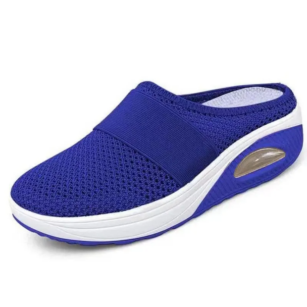 Women's Air-Cushioned Orthopedic Comfort Shoes – Black, Lightweight and Breathable, Size 8