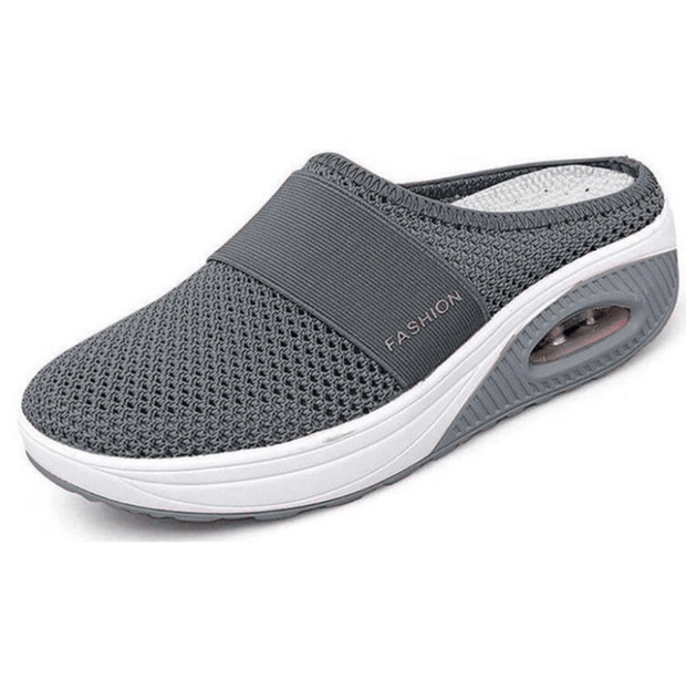 Women's Air-Cushioned Orthopedic Comfort Shoes – Black, Lightweight and Breathable, Size 8
