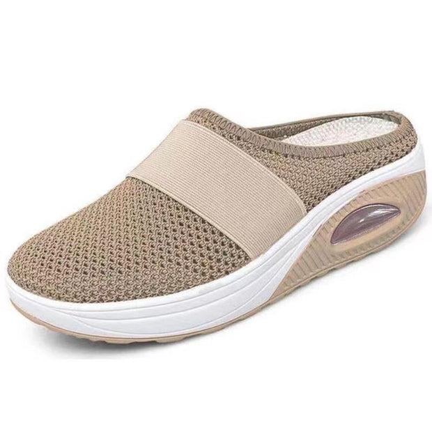 Women's Air-Cushioned Orthopedic Comfort Shoes – Black, Lightweight and Breathable, Size 8