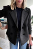 Women's Black Blazer Size M Polyester Blend with Knit Sleeves 6