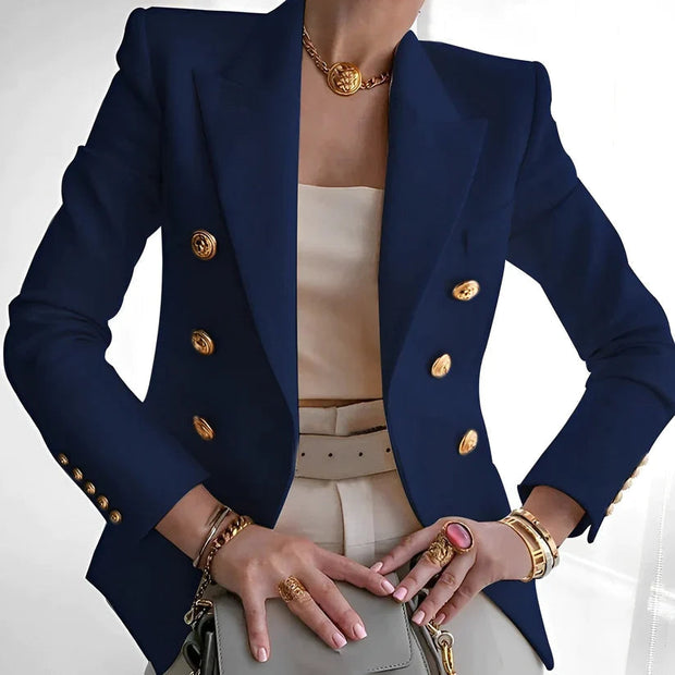 Women's Black Polyester Blazer - Elegant and Versatile Size M