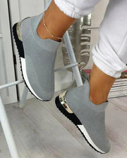 Women's Black Slip-On Sneakers with Orthopedic Support – Comfortable Textile Footwear