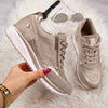 Women's Black Sneakers, Comfortable Leather and Mesh Design, Lace-Up Closure, Slip-Resistant Sole, Sizes 6-10