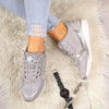 Women's Black Sneakers, Comfortable Leather and Mesh Design, Lace-Up Closure, Slip-Resistant Sole, Sizes 6-10