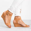 Women's Black Wedge Sandals with Adjustable Strap – Sizes 35-43, Comfortable Synthetic Footwear