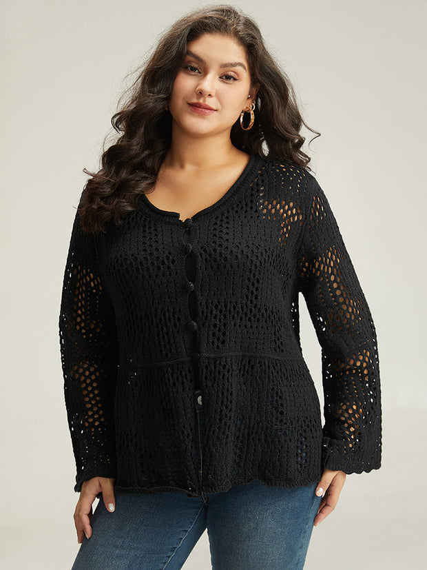 Women's Cardigan Beige Size M Cotton Blend 2