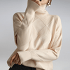 Women's Cashmere Turtleneck Sweater Beige Size S-2XL 100% Cashmere 2