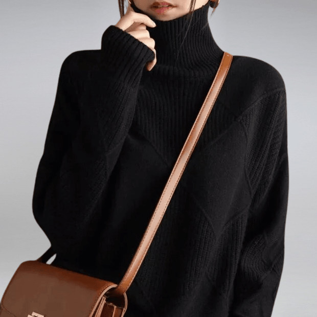 Women's Cashmere Turtleneck Sweater Beige Size S-2XL 100% Cashmere 6