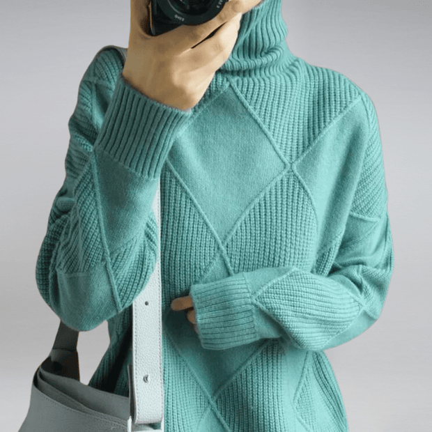 Women's Cashmere Turtleneck Sweater Beige Size S-2XL 100% Cashmere 7