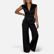 Women's Co-ord Set – Lightweight Two Piece Set with Relaxed Fit Top and Tailored Trousers for Summer Style