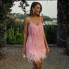 Women's Cocktail Dress Black Size S Feather Accents 7
