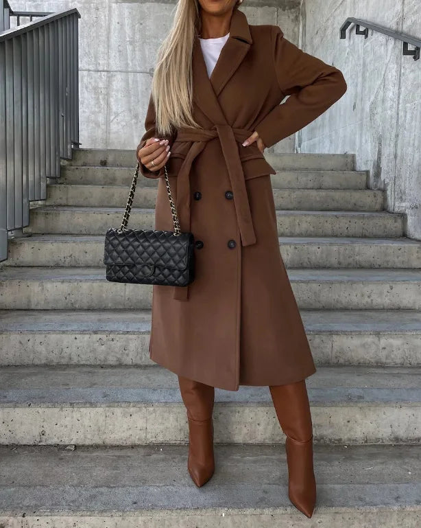 Women's Double-Breasted Wool Coat - Elegant Winter Coat for Warmth and Style 2