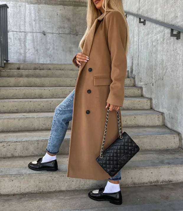 Women's Double-Breasted Wool Coat - Elegant Winter Coat for Warmth and Style 5