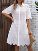 Women's Embroidery Drop Shoulder Dress - High-Quality Handmade Summer Dress in Polyester for Effortless Style-Cramta