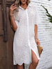 Women's Embroidery Drop Shoulder Dress - High-Quality Handmade Summer Dress in Polyester for Effortless Style-Cramta