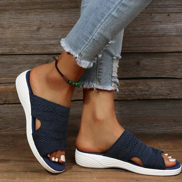 Women's Ergonomic Comfort Slide Sandals – Stylish Black Footwear with Cushioned Sole, Sizes 35-43