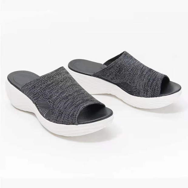 Women's Ergonomic Comfort Slide Sandals – Stylish Black Footwear with Cushioned Sole, Sizes 35-43