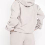 Women's Grey Tracksuit Set - Comfortable Cotton Blend Hoodie and Joggers in Size M