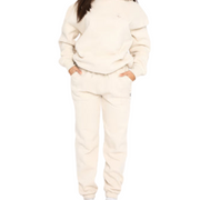 Women's Grey Tracksuit Set - Comfortable Cotton Blend Hoodie and Joggers in Size M