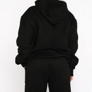 Women's Grey Tracksuit Set - Comfortable Cotton Blend Hoodie and Joggers in Size M