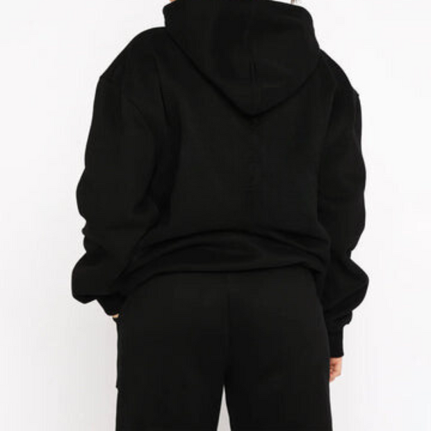 Women's Grey Tracksuit Set - Comfortable Cotton Blend Hoodie and Joggers in Size M