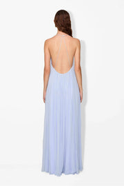 Women's Hydrangea Maxi Dress with Pintuck Detailing – Elegant Viscose Floor-Length Dress
