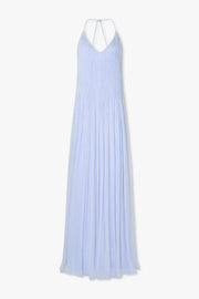 Women's Hydrangea Maxi Dress with Pintuck Detailing – Elegant Viscose Floor-Length Dress