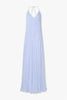 Women's Hydrangea Maxi Dress with Pintuck Detailing – Elegant Viscose Floor-Length Dress