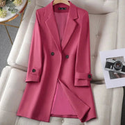 Women's Khaki Blazer Coat - Tailored Fit for Cooler Months, Comfortable Fabric, Stylish Design