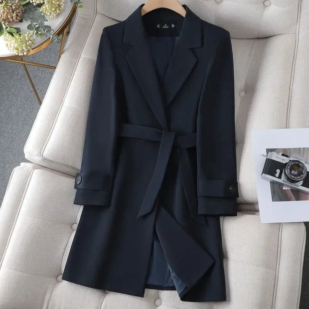 Women's Khaki Blazer Coat - Tailored Fit for Cooler Months, Comfortable Fabric, Stylish Design
