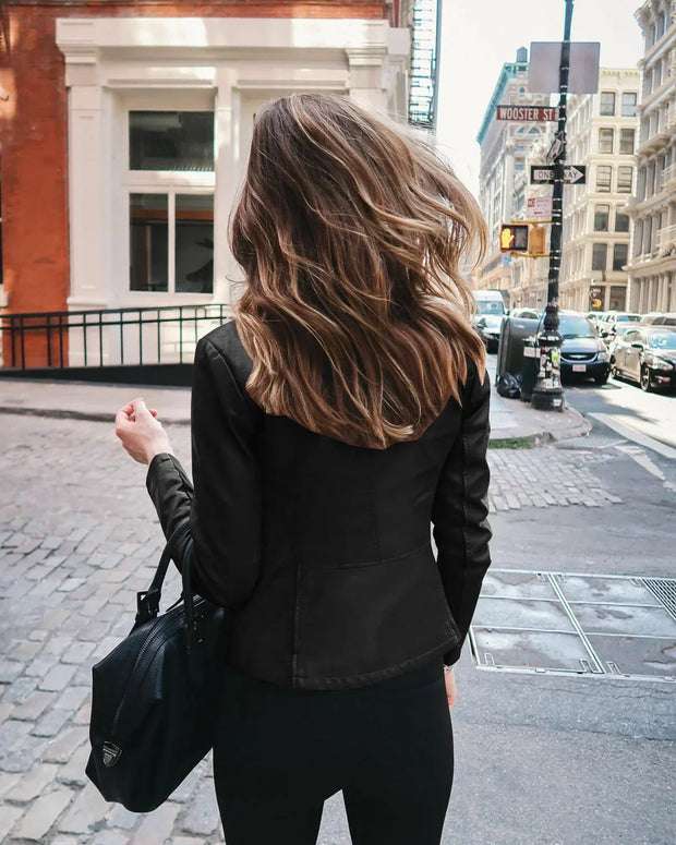 Women's Leather Jacket Black Size M Genuine Leather 1