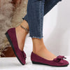 Women's Leather Orthopedic Flat Shoes in Burgundy – Size 8, Comfortable Supportive Design for All-Day Wear