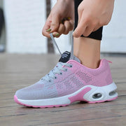 Women's Orthopedic Sneakers - Breathable White Walking Shoes with Cushioned Sole