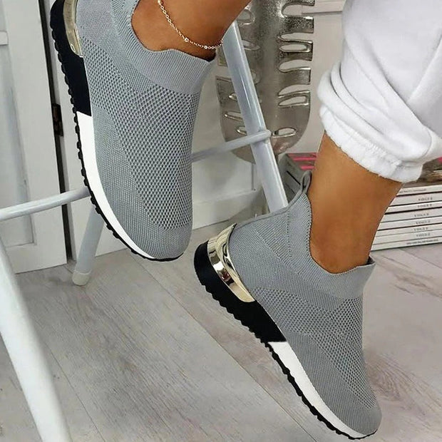 Women's Orthopedic Sneakers in Black - Comfortable Walking Shoes with Arch Support