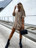 Women's Shirt Dress in Premium Polyester Blend with Slight Stretch – Versatile and Comfortable for All Occasions-Cramta