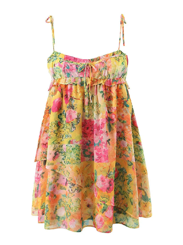 Women's Spaghetti Strap Mini Dress – Chic Summer Dress in Premium Polyester for Casual and Evening Wear-Cramta
