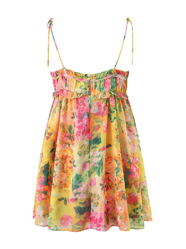 Women's Spaghetti Strap Mini Dress – Chic Summer Dress in Premium Polyester for Casual and Evening Wear-Cramta