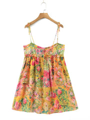 Women's Spaghetti Strap Mini Dress – Chic Summer Dress in Premium Polyester for Casual and Evening Wear-Cramta