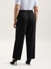 Women's Straight Leg Pants Black Size M Stretchy Polyester Spandex 3
