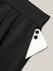 Women's Straight Leg Pants Black Size M Stretchy Polyester Spandex 5
