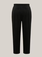 Women's Straight Leg Pants Black Size M Stretchy Polyester Spandex 7