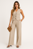 Women's Suit Grey Size M Polyester Two-Piece Vest Set 2