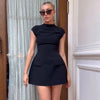 Women's Summer Mini Dress – Lightweight Short Sleeve Casual Polyester Dress for Warm Weather-Cramta