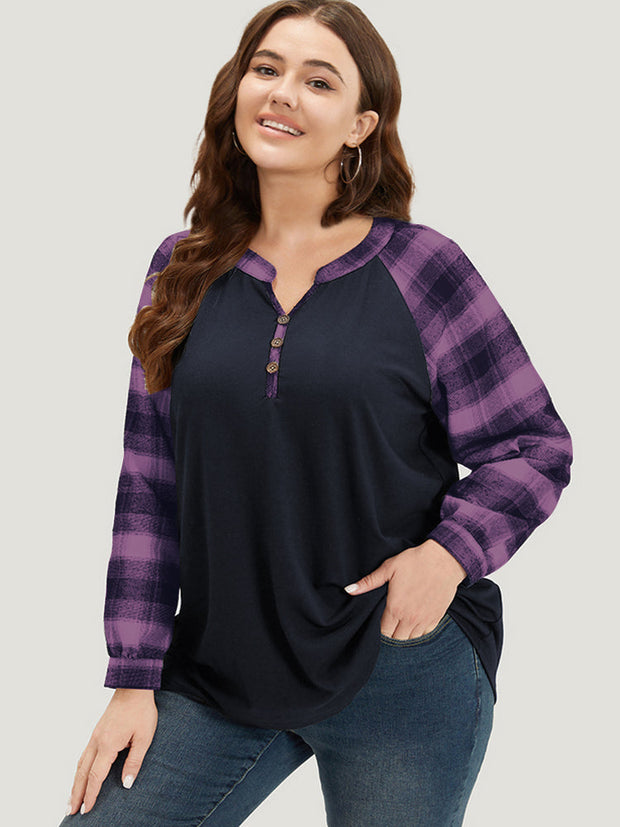 Women's Sweatshirt Plaid Size M Cotton Relaxed Fit 1