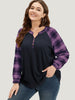 Women's Sweatshirt Plaid Size M Cotton Relaxed Fit 1