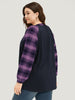 Women's Sweatshirt Plaid Size M Cotton Relaxed Fit 2