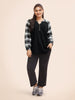 Women's Sweatshirt Plaid Size M Cotton Relaxed Fit 5